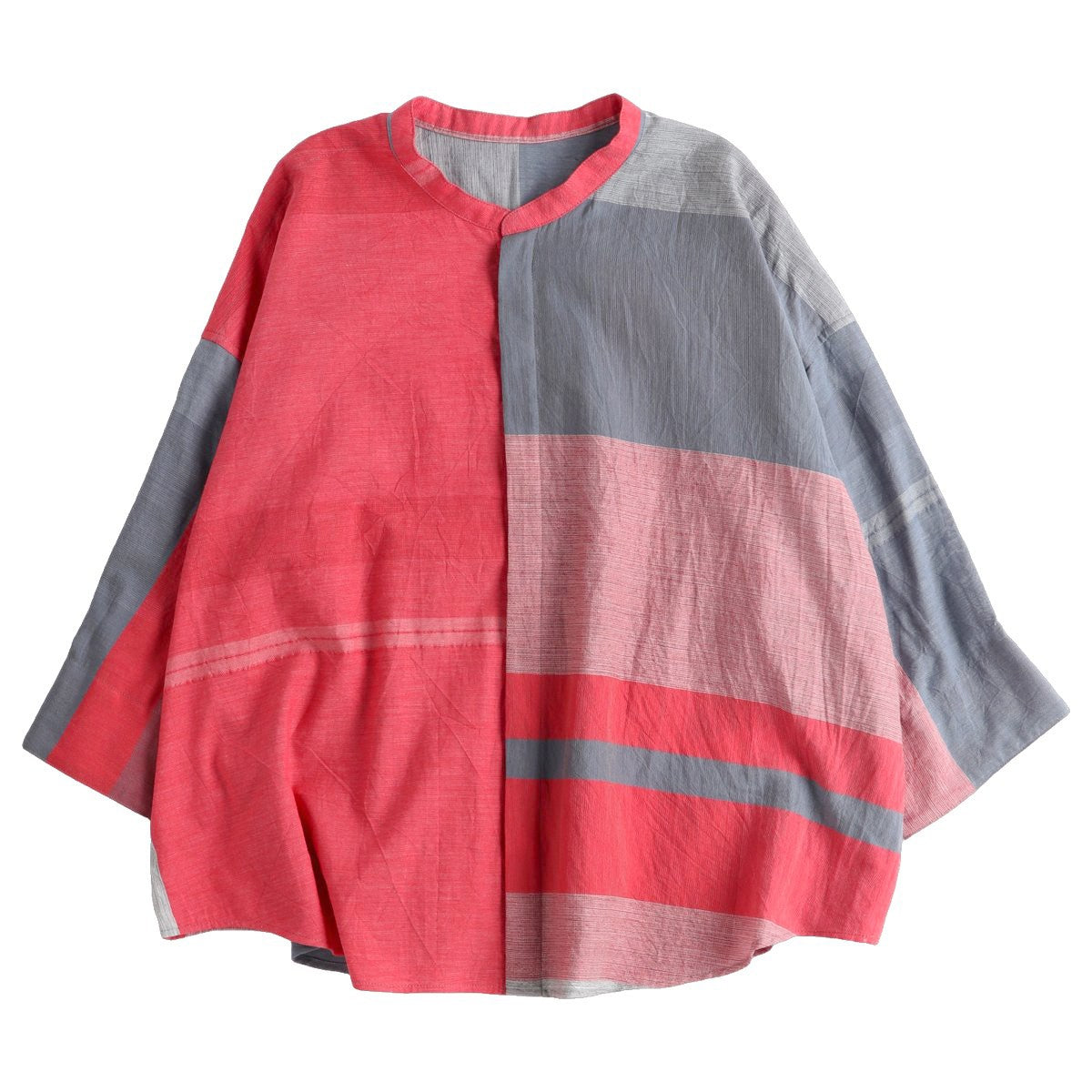 TAMAKI NIIME Mandarin Collared Shirt - Colourful Breeze