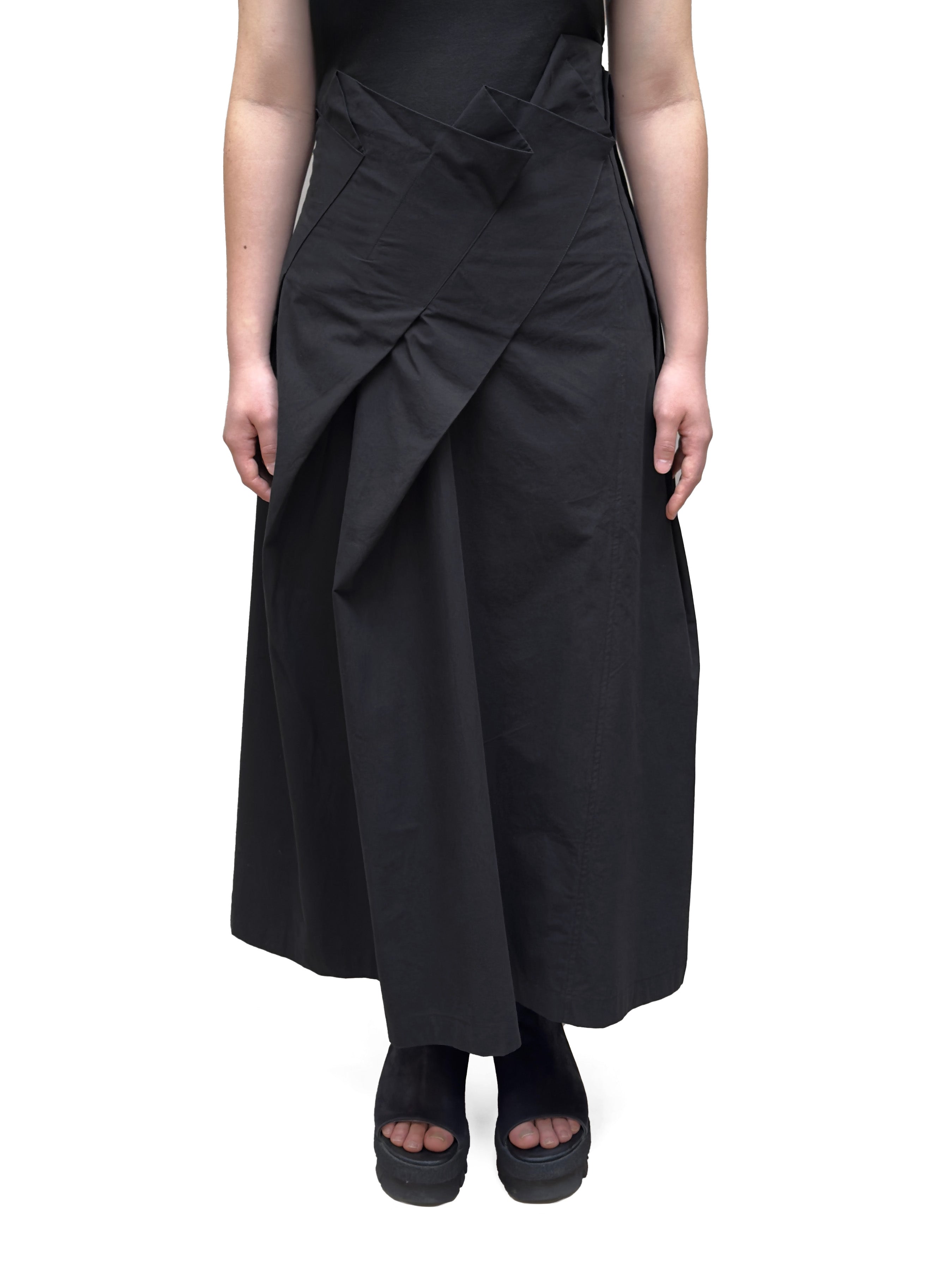 MOYURU Cotton Skirt with Folded Waistband