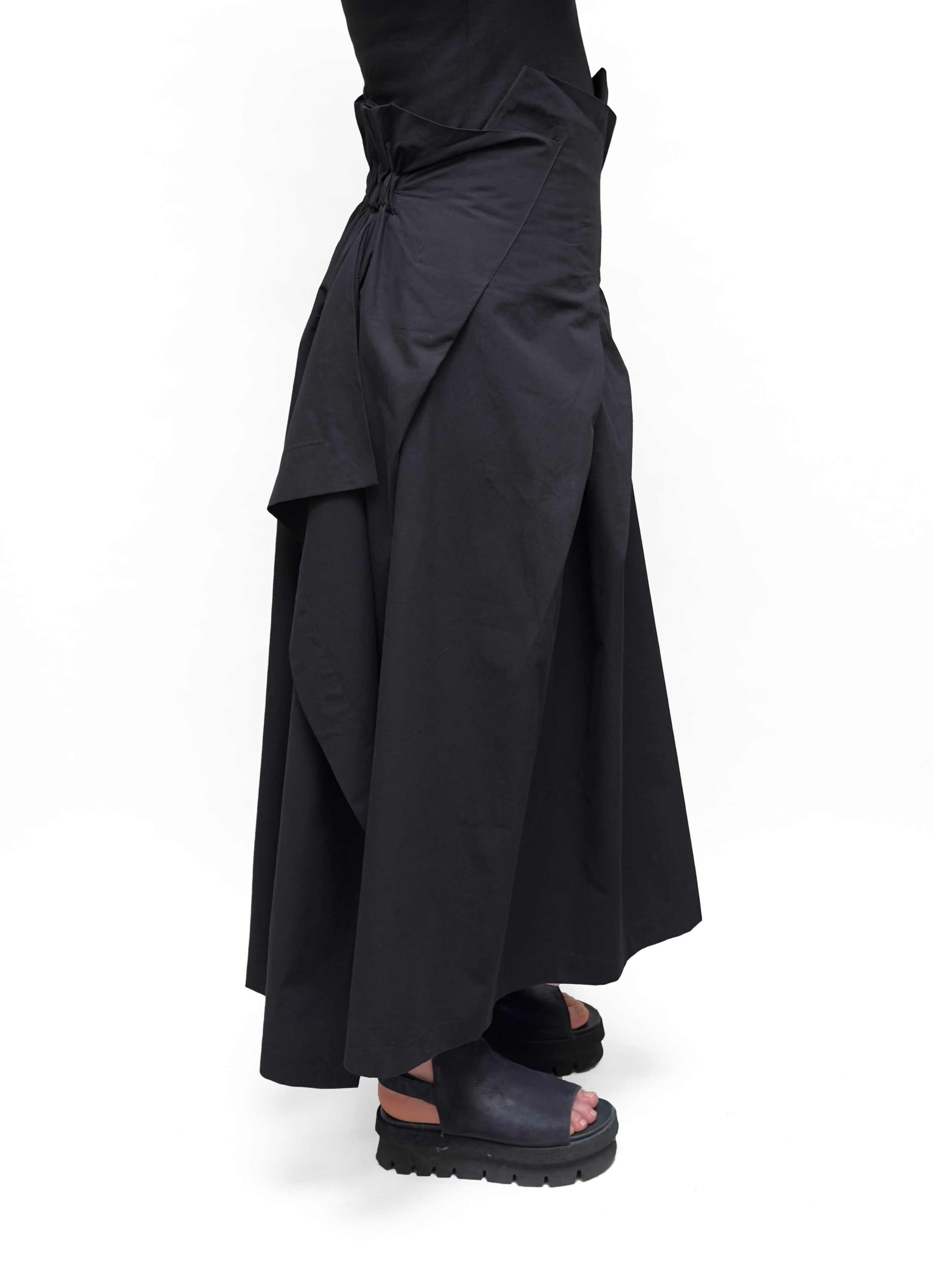MOYURU Cotton Skirt with Folded Waistband