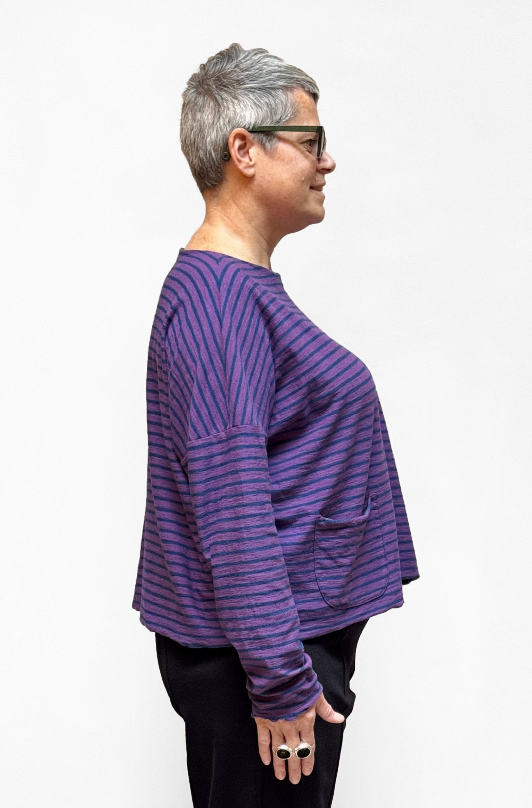 MOTION Striped Pocketed Top in Various Colours