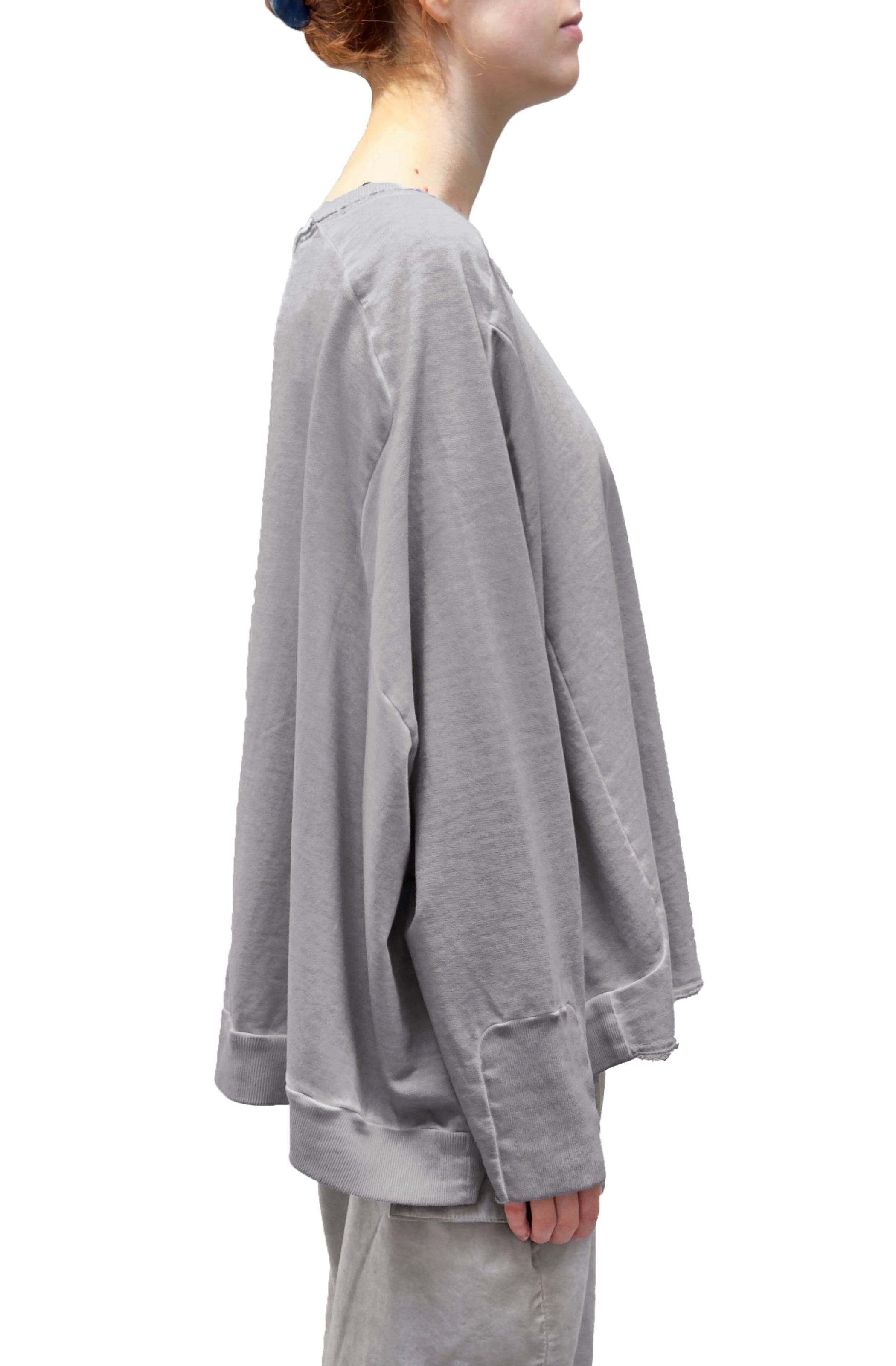 PLU PLU French Terry Boxy Pullover in Cement