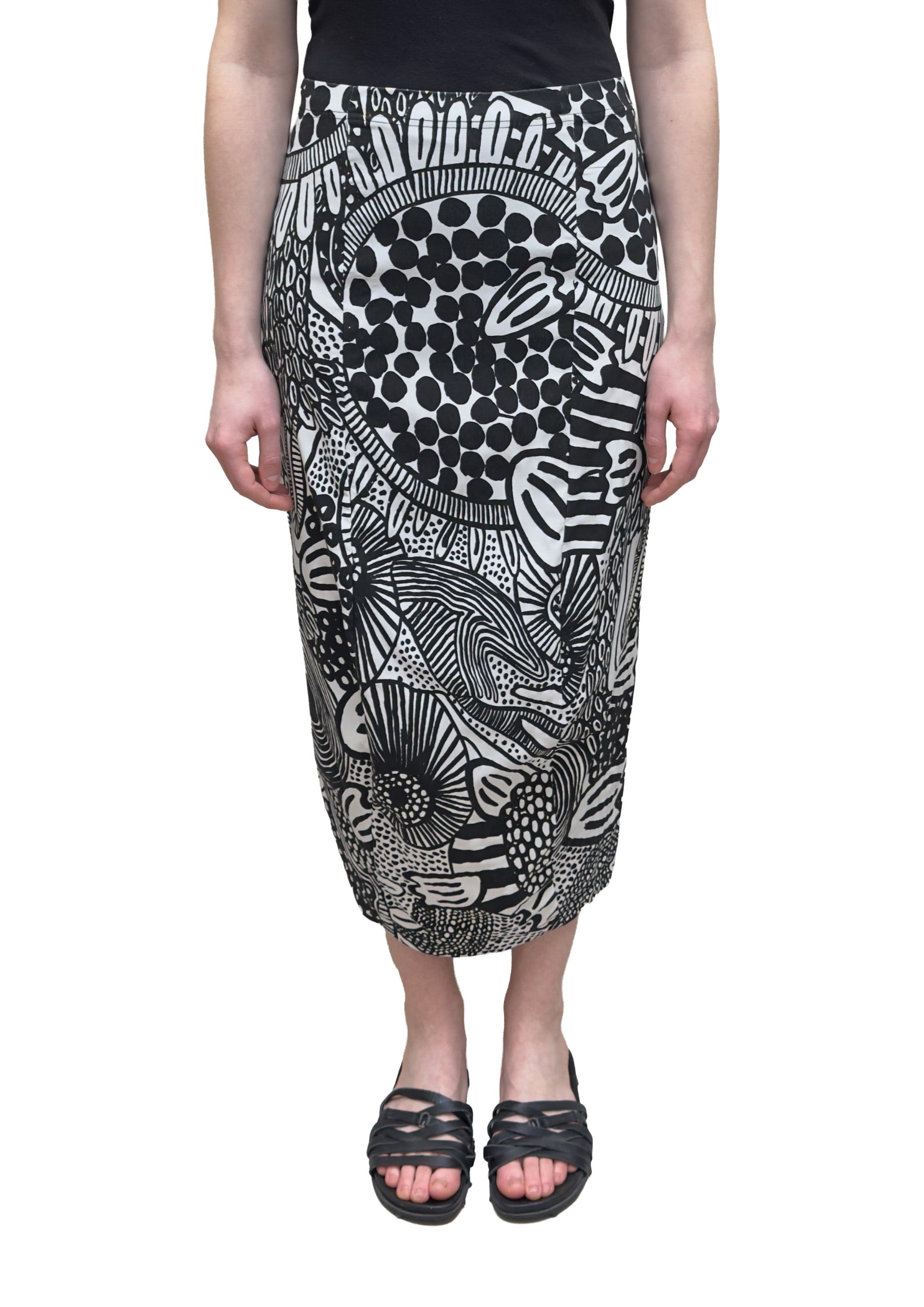 RUNDHOLZ BLACK LABEL Pencil Skirt in Black Print