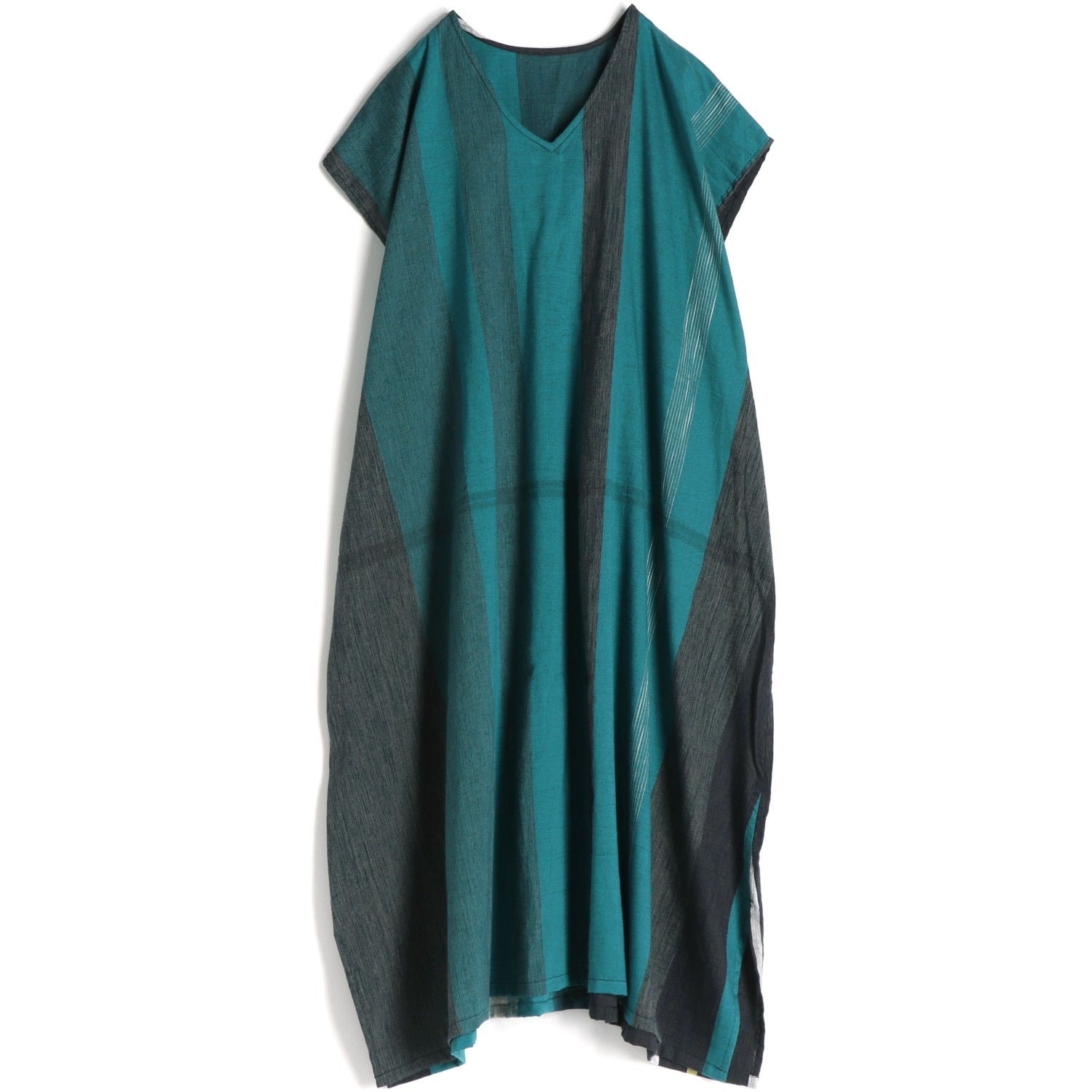 TAMAKI NIIME Cotton Cap Sleeve V-Neck Dress - Ocean Tales