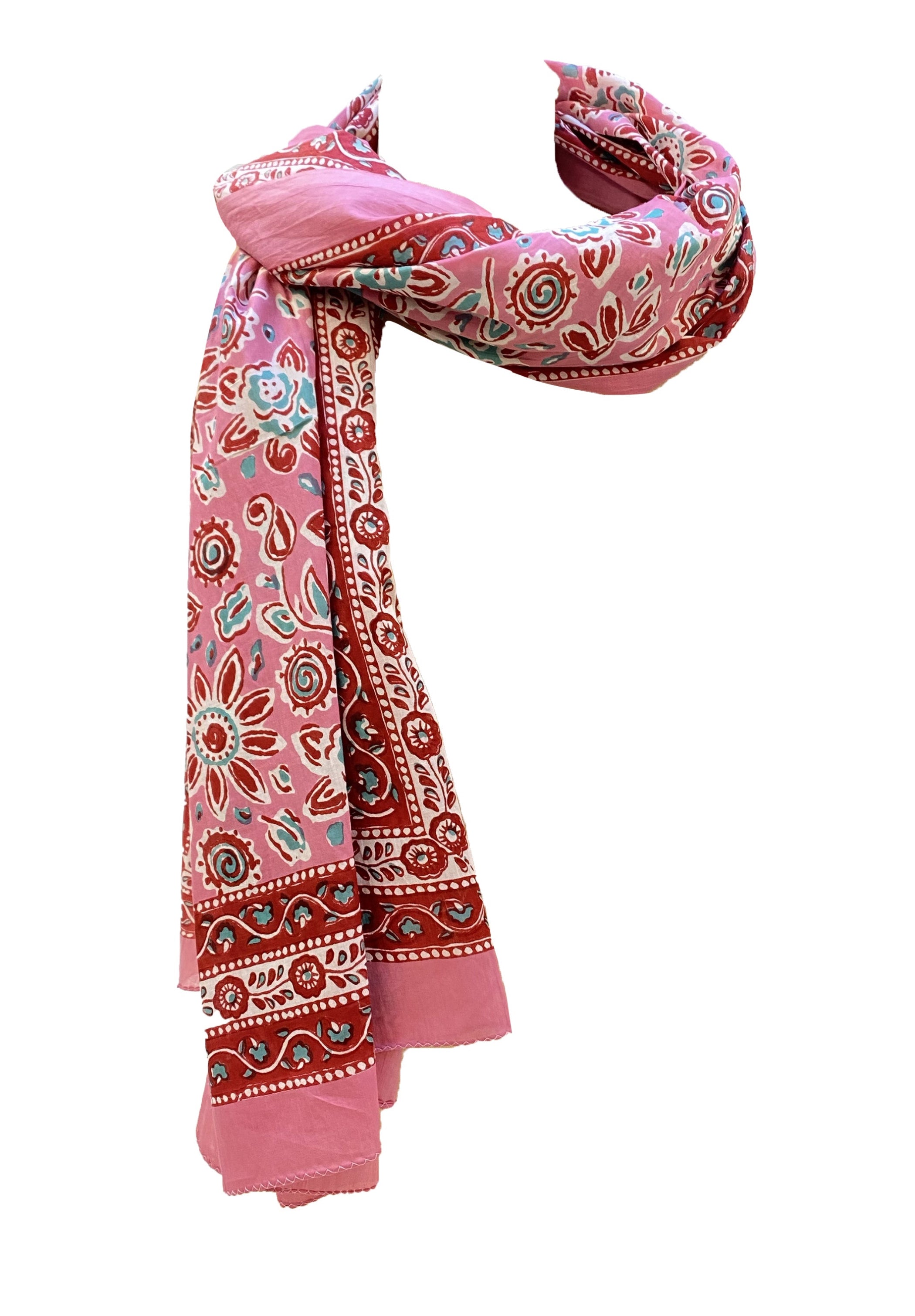 Cotton Block Printed Scarf - #11