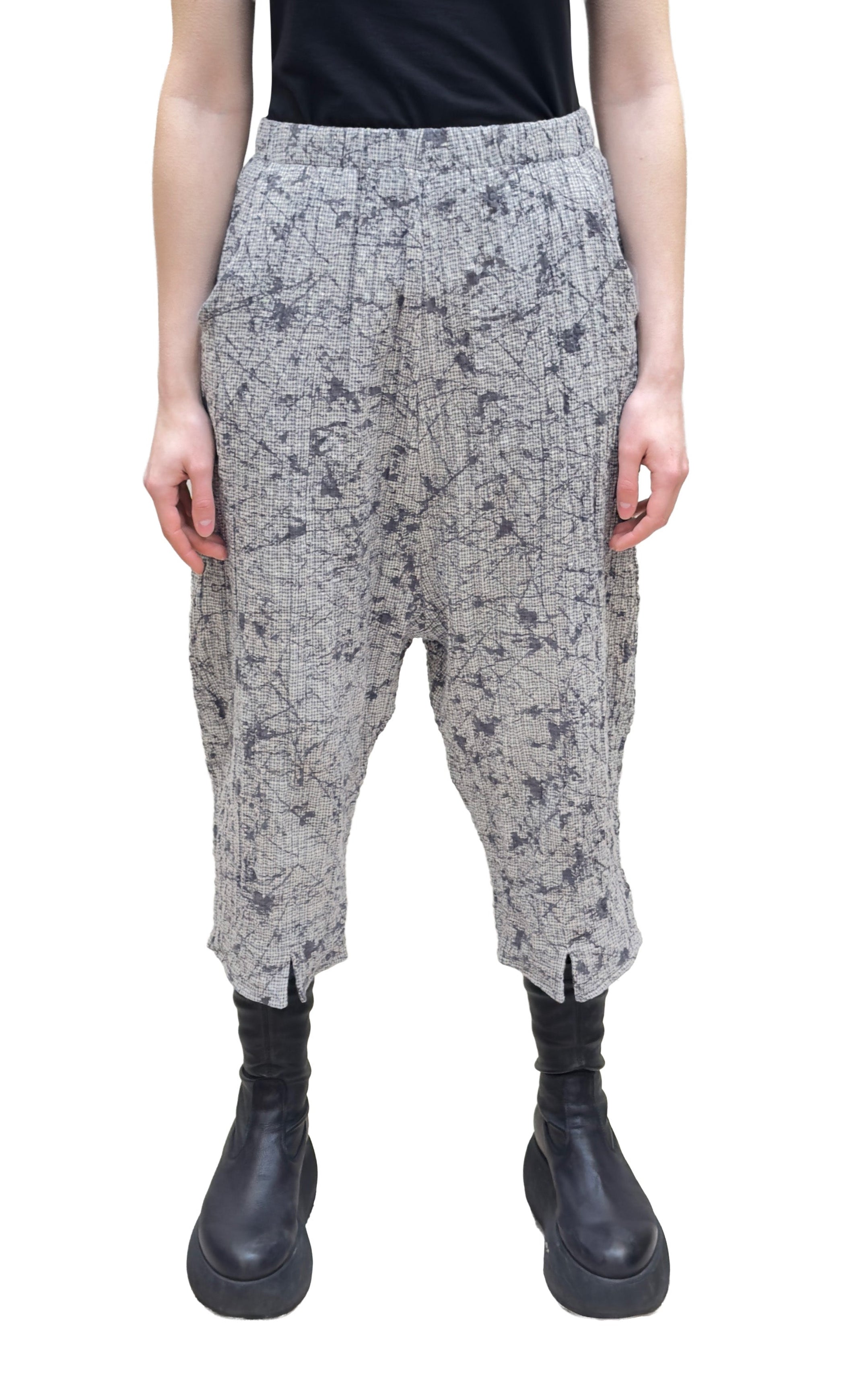MAMA B Drop Rise Pant in Anthracite Print