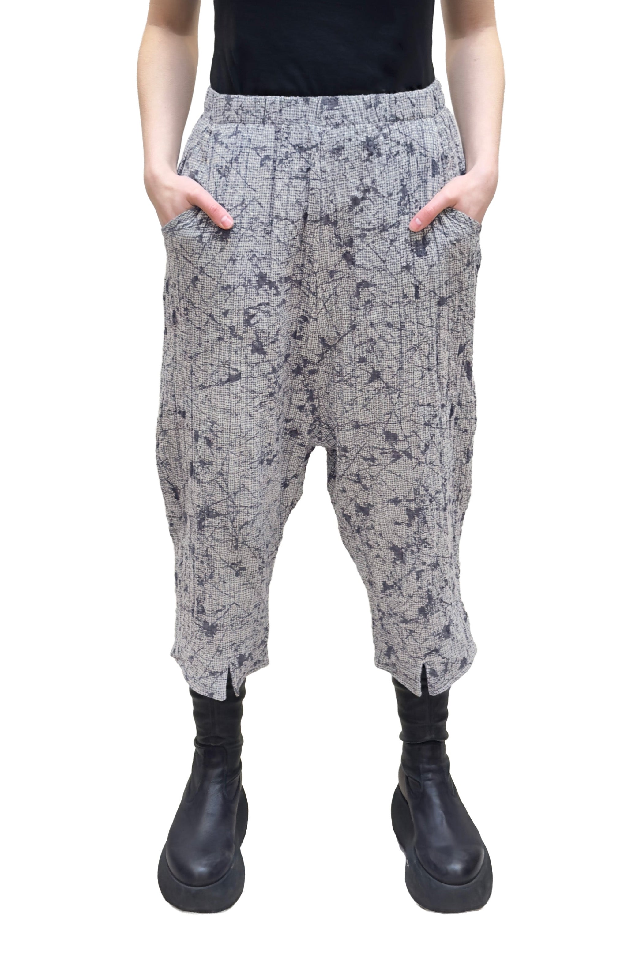 MAMA B Drop Rise Pant in Anthracite Print