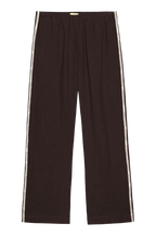 The Linen Crop Stripe Pant Espresso.