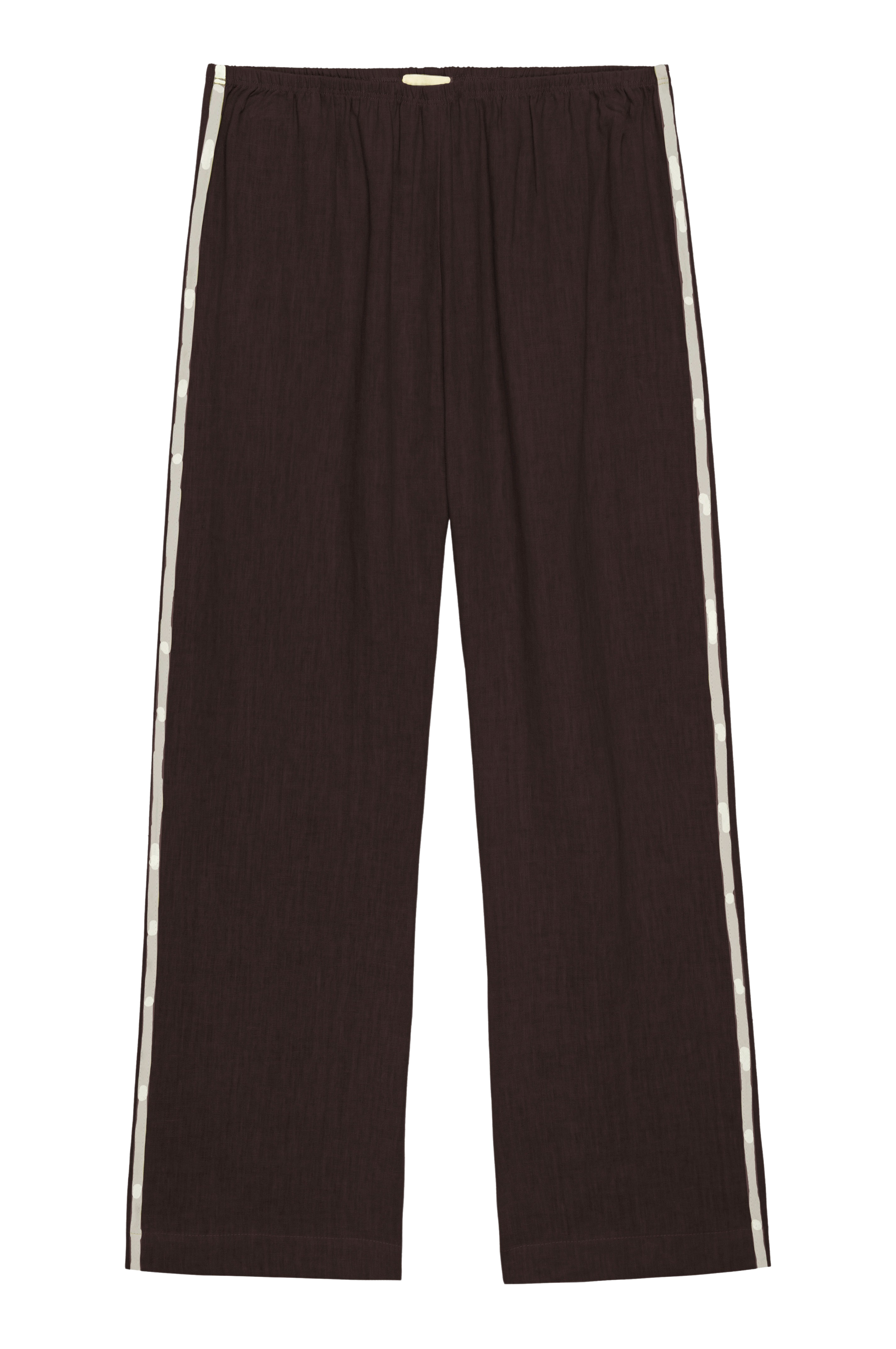 The Linen Crop Stripe Pant Espresso.