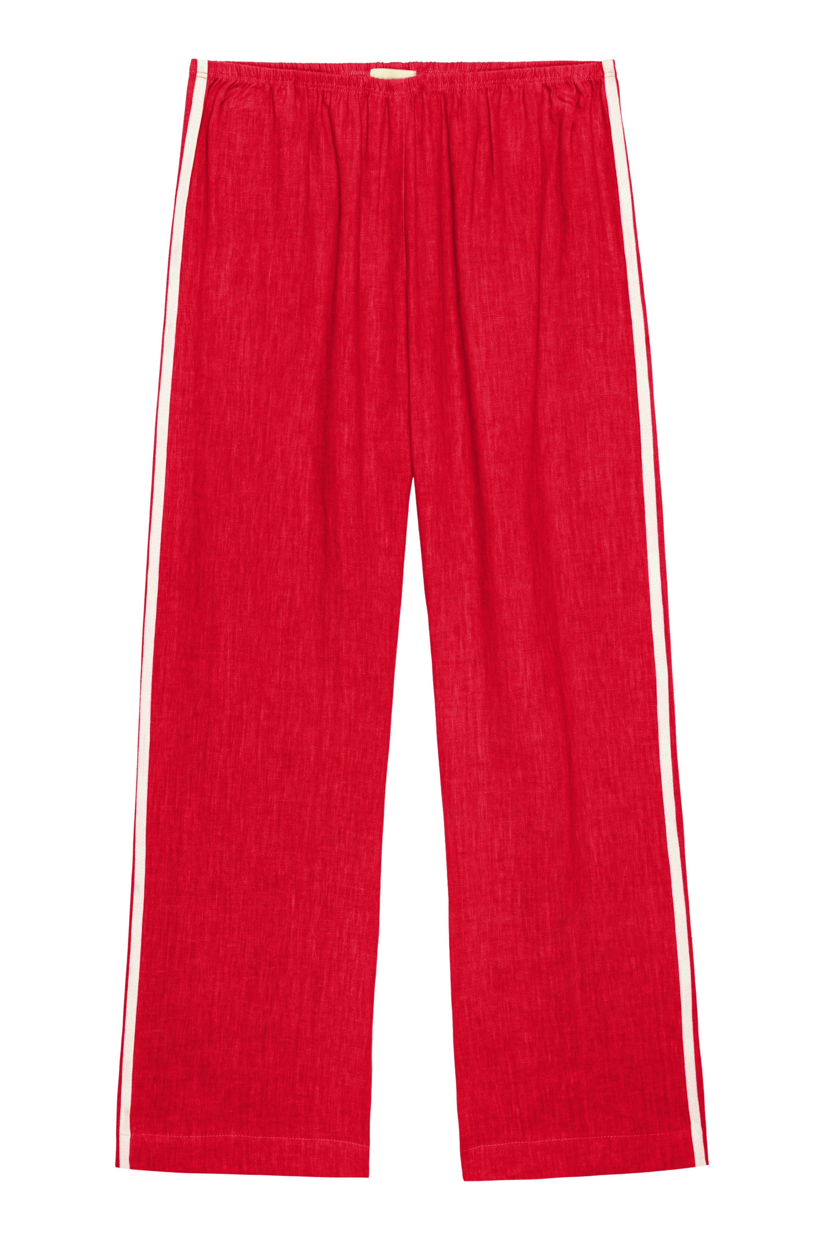 The Linen Crop Stripe Pant Bell Pepper.