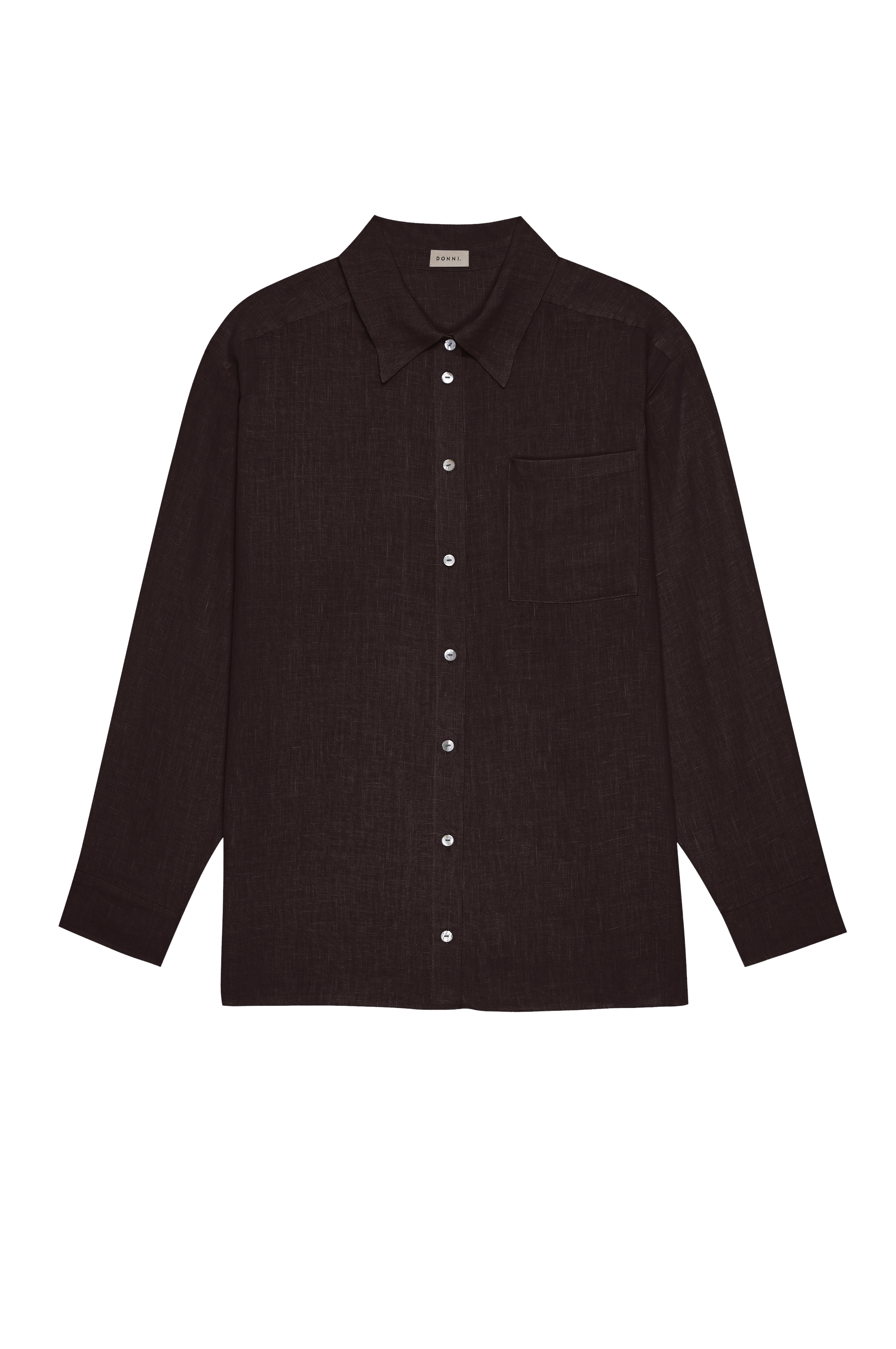 The Linen Relaxed Shirt Espresso.