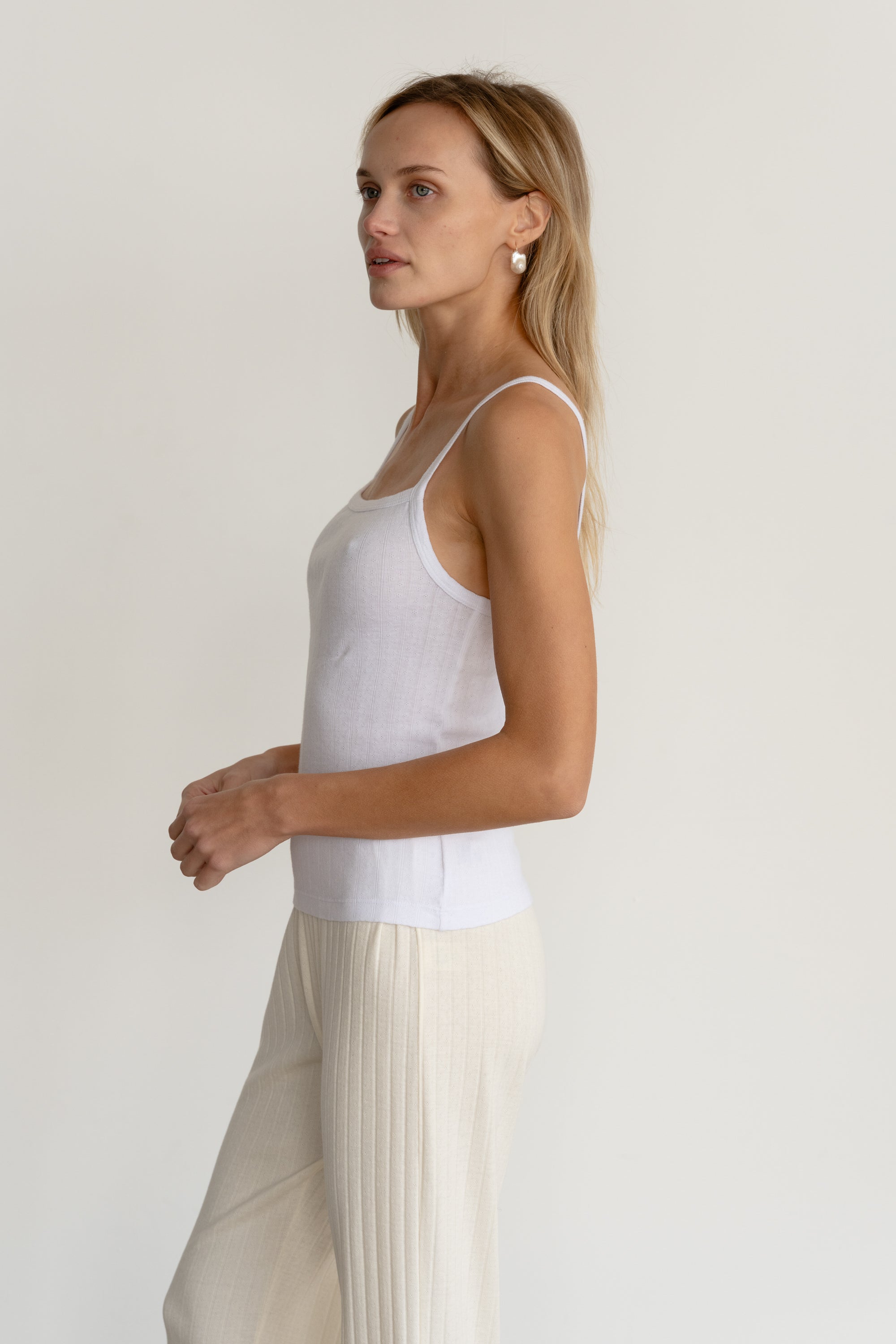 The Pointelle Square Neck Tank