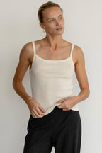 The Pointelle Square Neck Tank