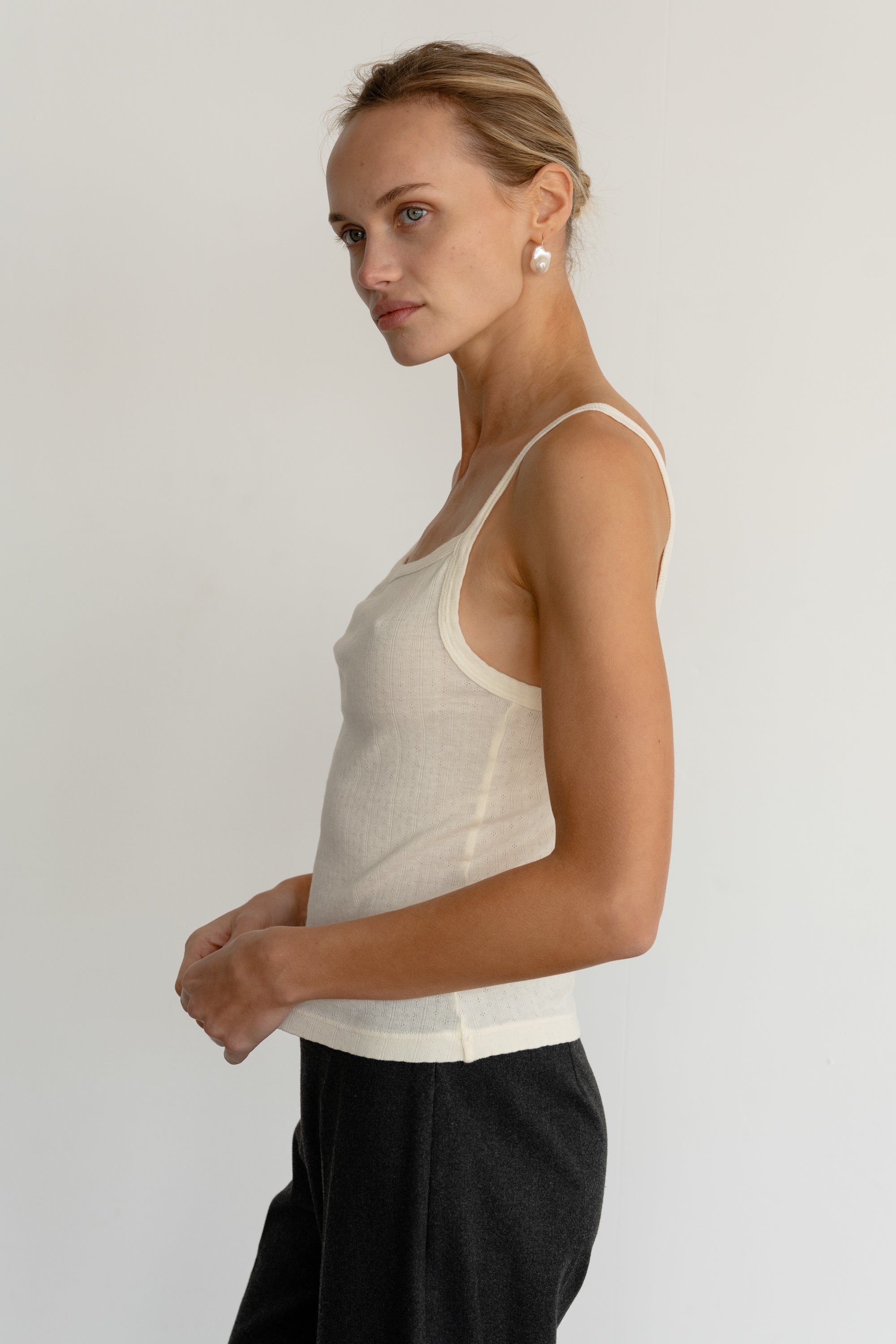 The Pointelle Square Neck Tank