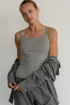 The Pointelle Square Neck Tank