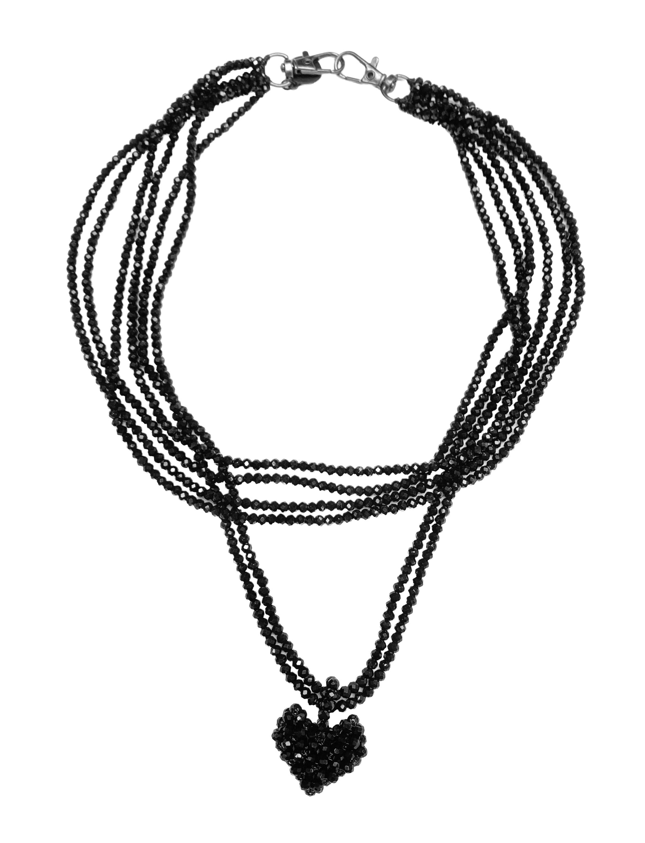 PLU Mini Heart Chain in Black