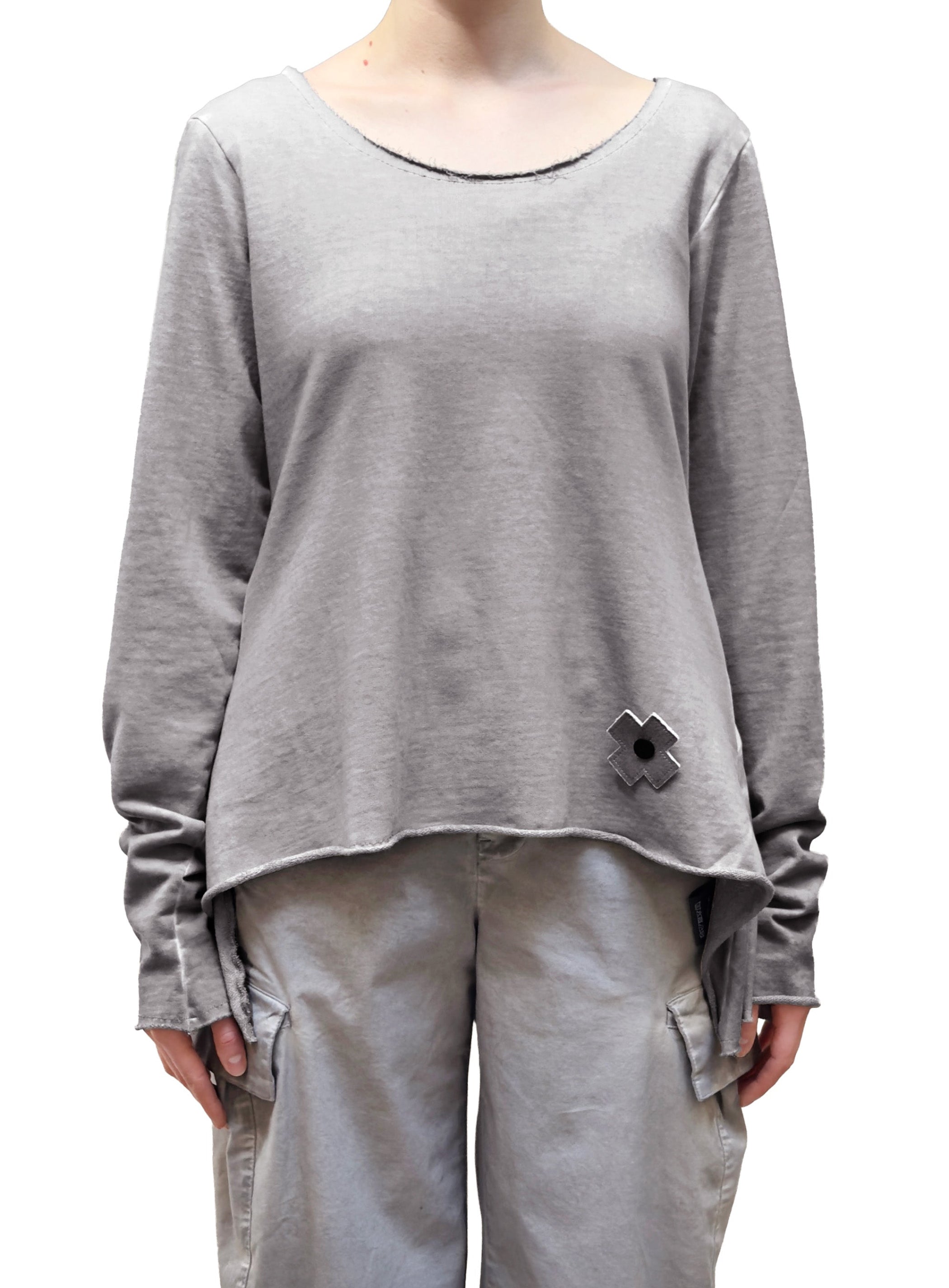 PLU French Terry Pocketed A-line Pullover in Cement