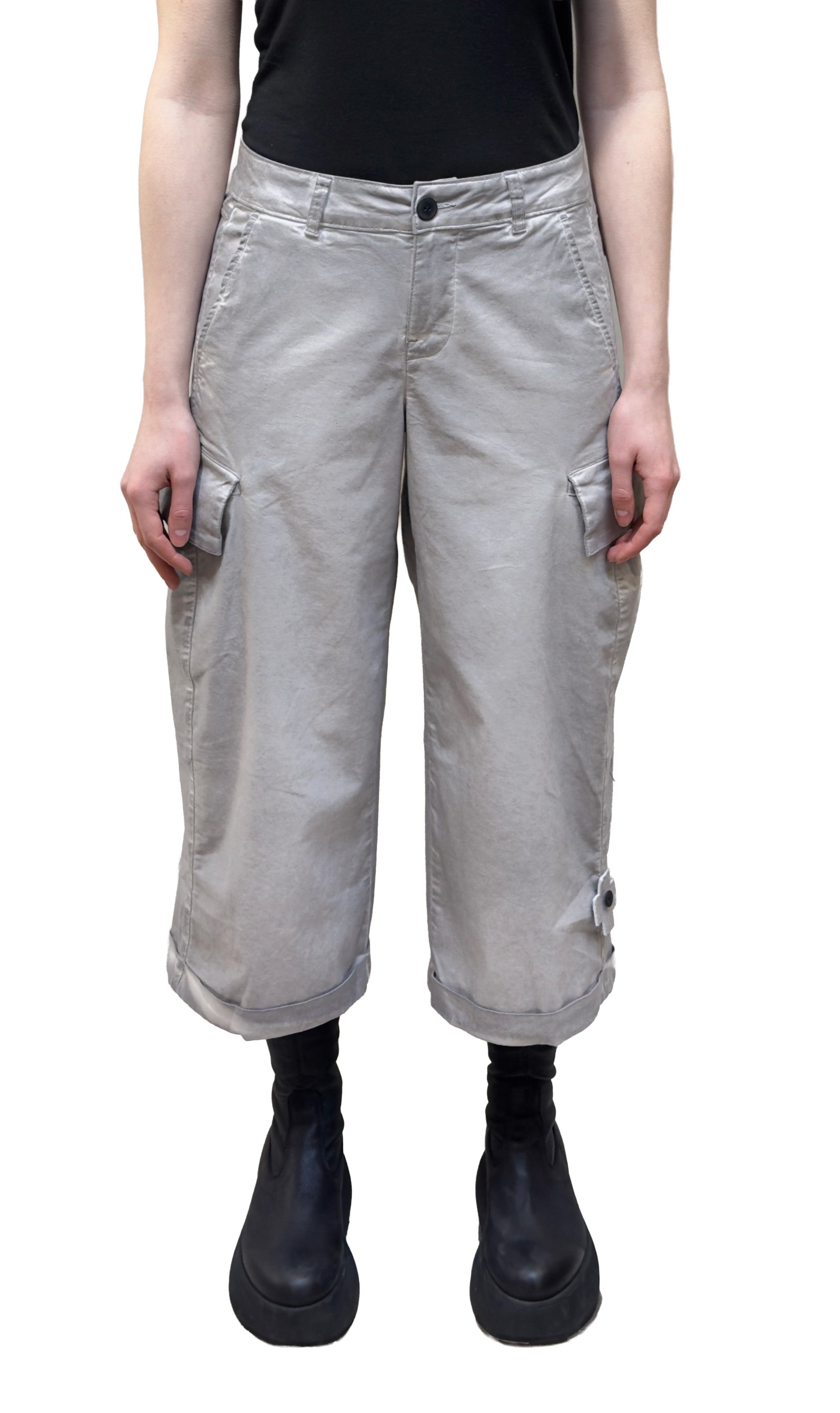 PLU Garment Washed Cropped Cargo Pant in Cement