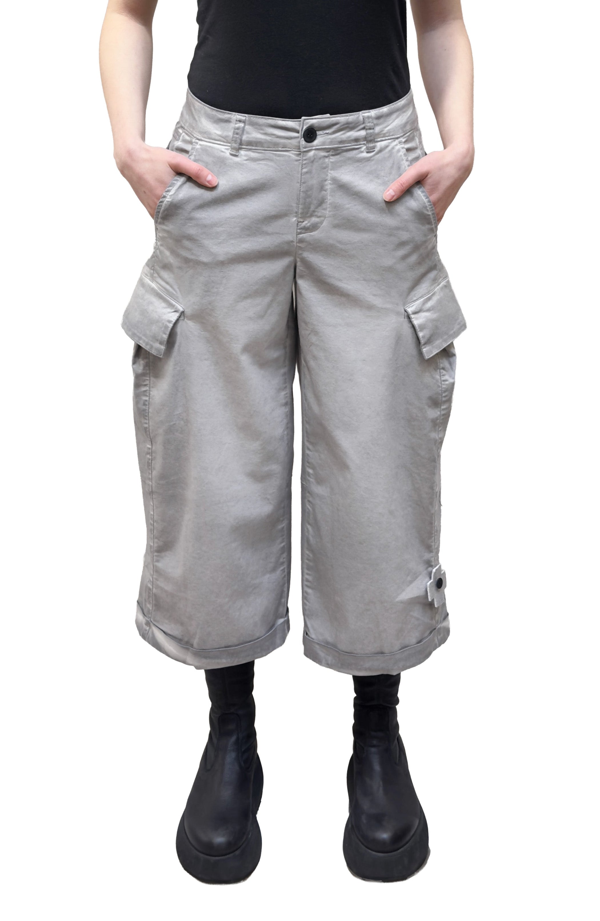 PLU Garment Washed Cropped Cargo Pant in Cement