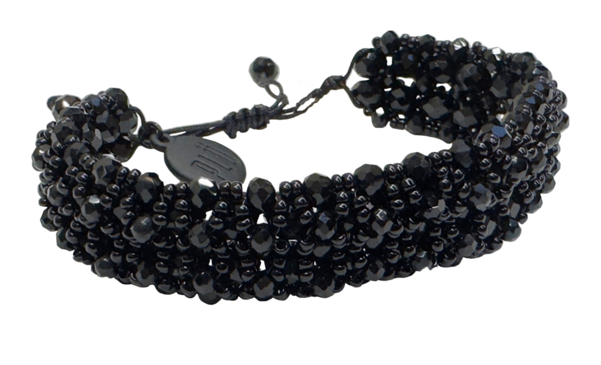 PLU Beaded Thick Bracelet - Black