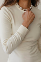 The Baby Rib Scallop Long Sleeve