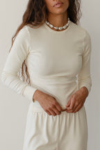 The Baby Rib Scallop Long Sleeve