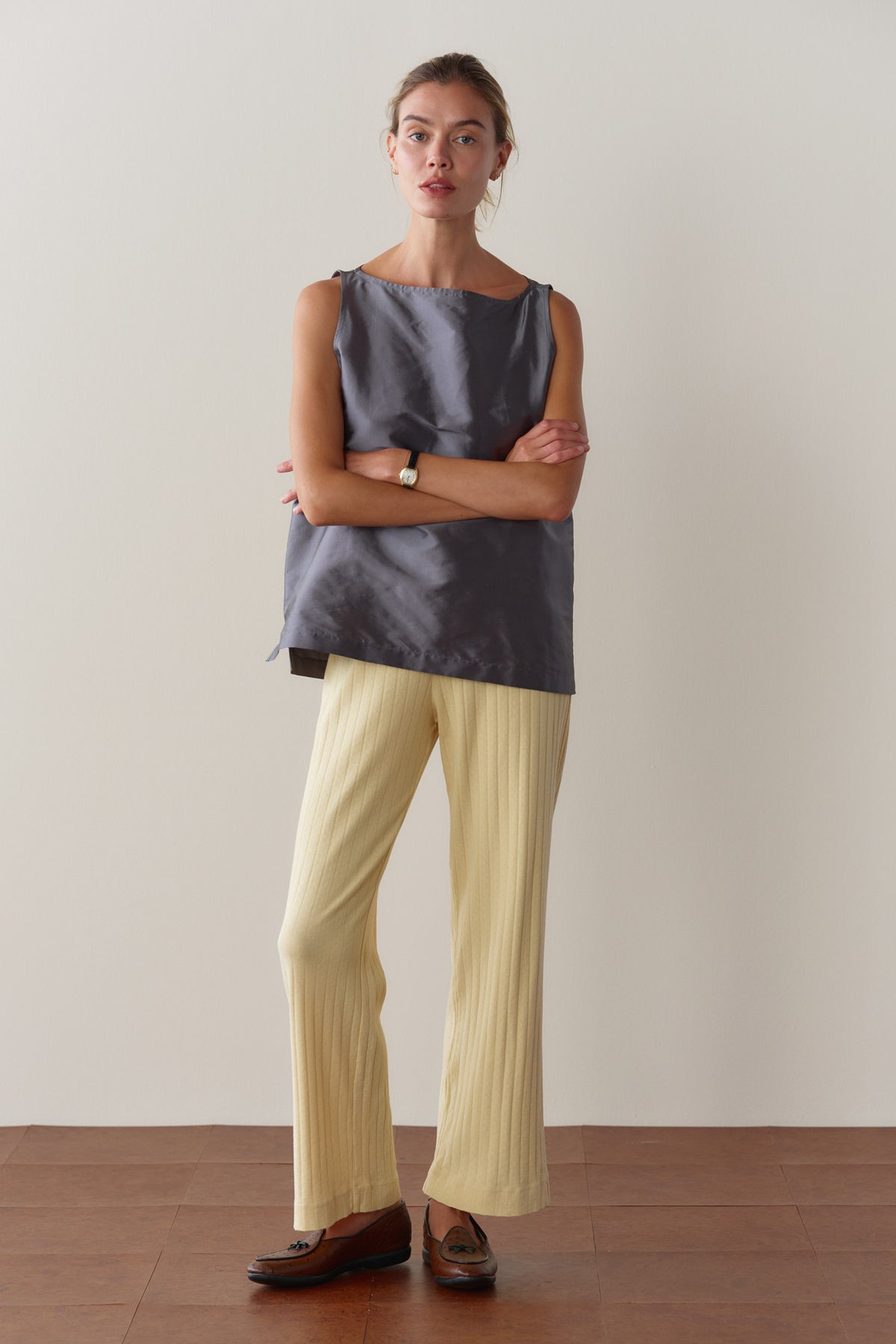The Pointelle Simple Crop Pant