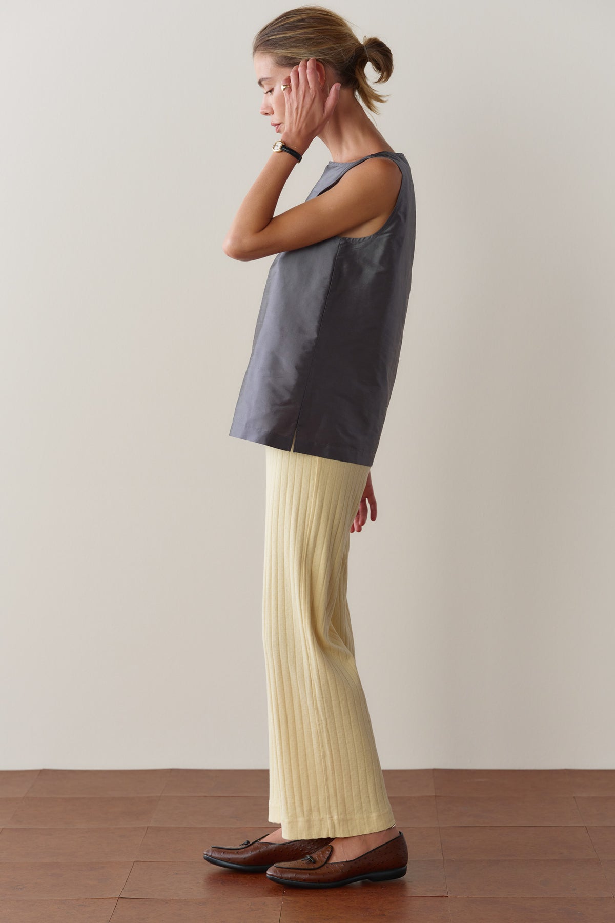 The Pointelle Simple Crop Pant