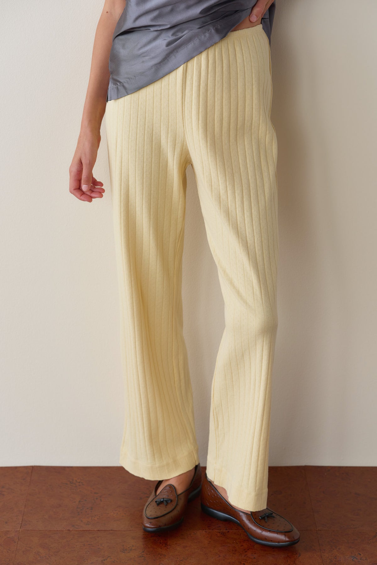 The Pointelle Simple Crop Pant
