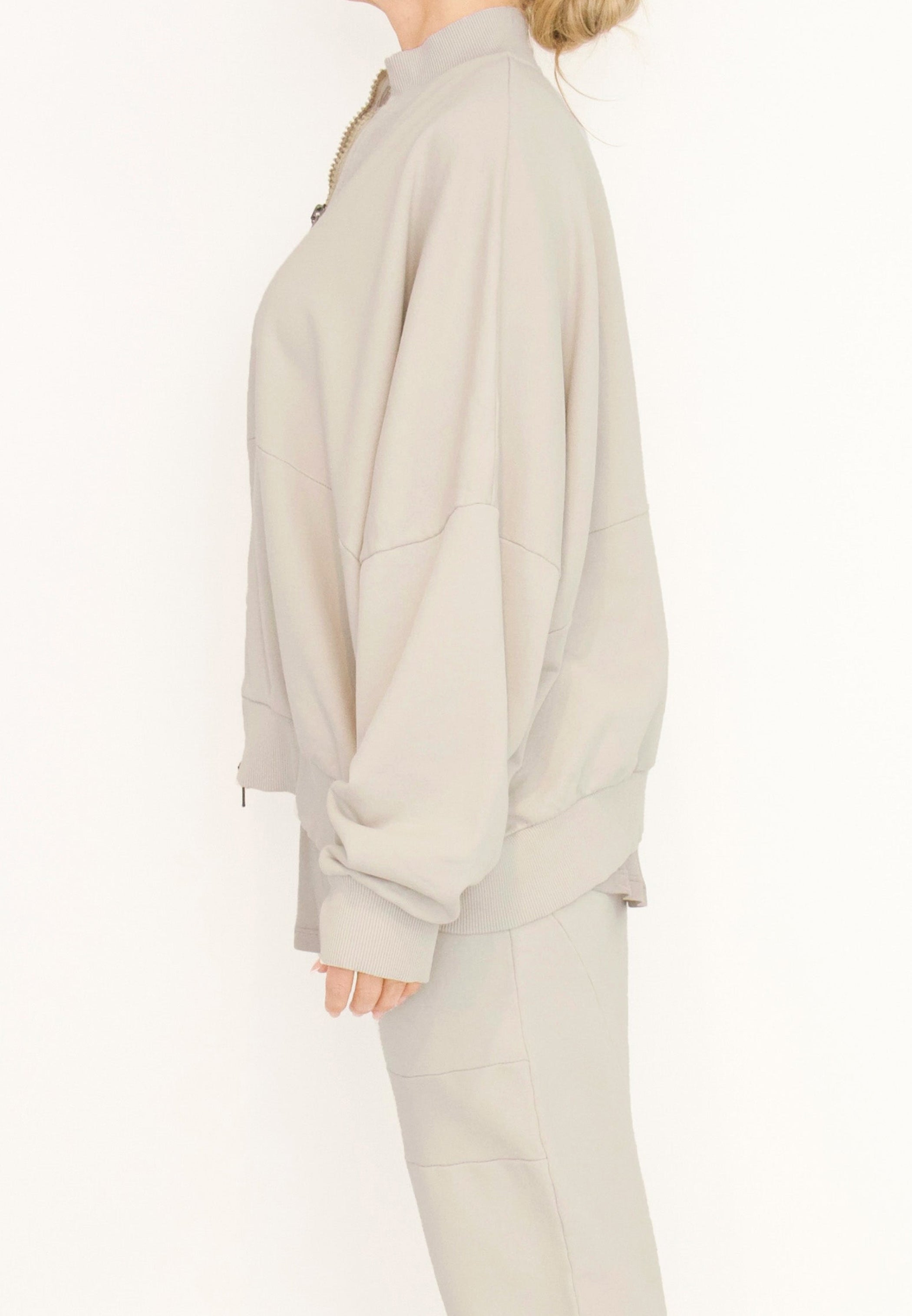 Sort Aarhus Organic Cotton Short Cardigan in Creme