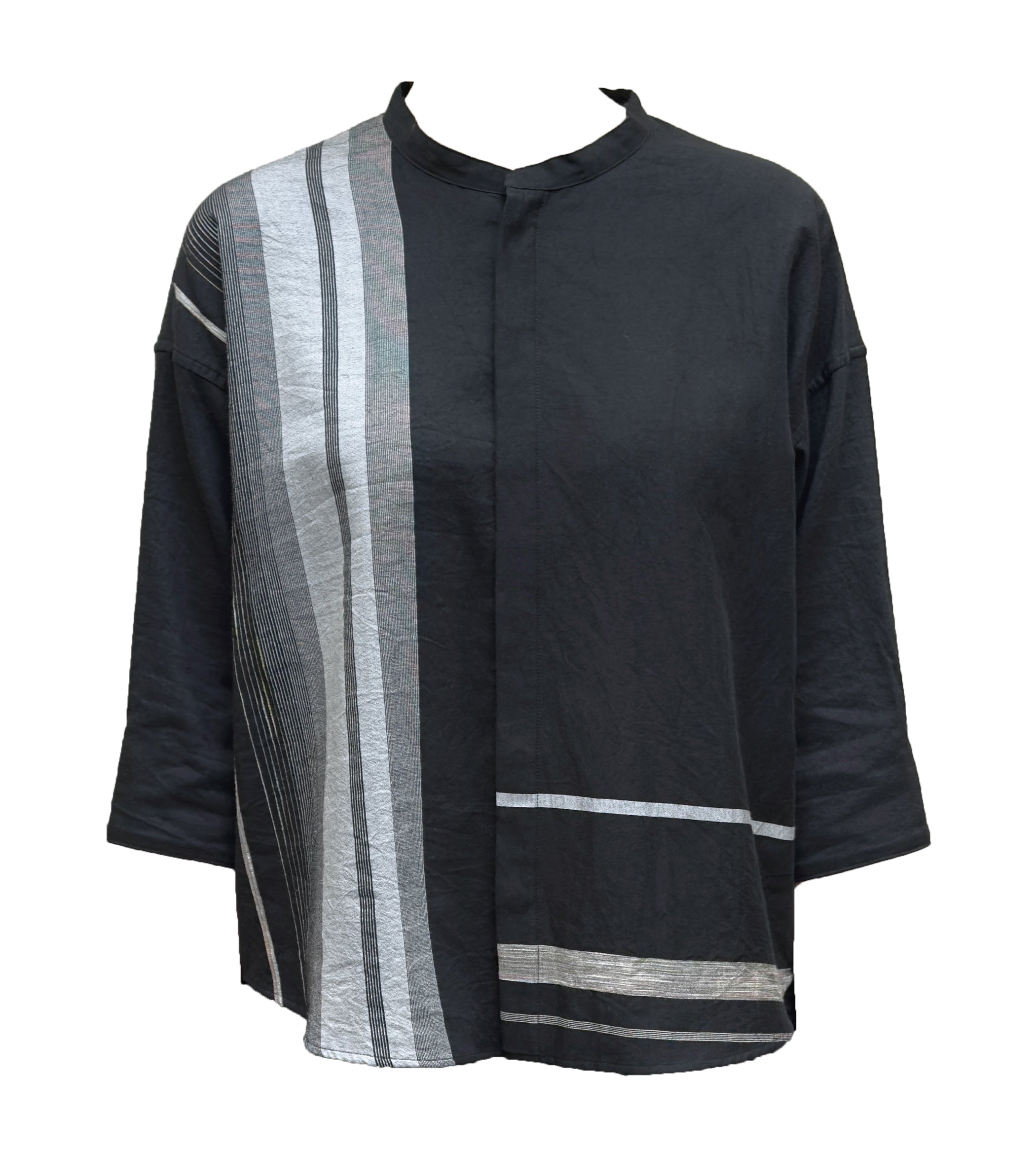 TAMAKI NIIME Mandarin Collared Shirt - Electric Night