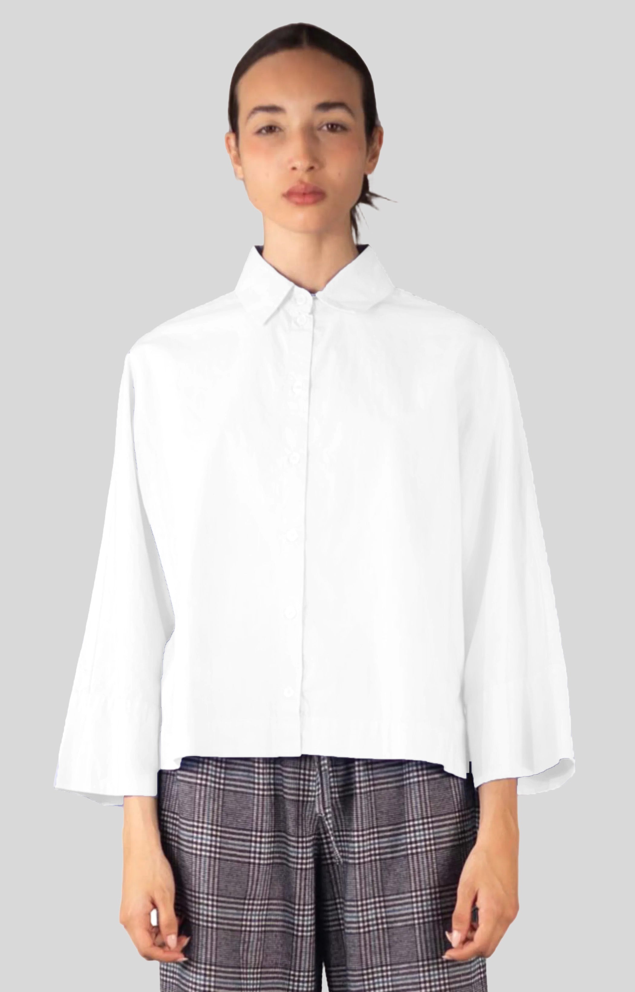 ELEMENTE CLEMENTE Cotton Dolman Sleeve Blouse in White