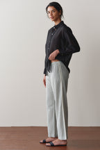 The Cotton Gingham Stripe Crop Pant