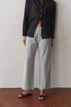 The Cotton Gingham Stripe Crop Pant