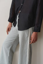 The Cotton Gingham Stripe Crop Pant
