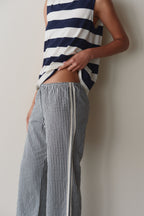 The Cotton Gingham Stripe Crop Pant