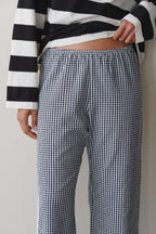 The Cotton Gingham Stripe Crop Pant