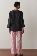 The Cotton Gingham Stripe Crop Pant
