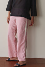 The Cotton Gingham Stripe Crop Pant