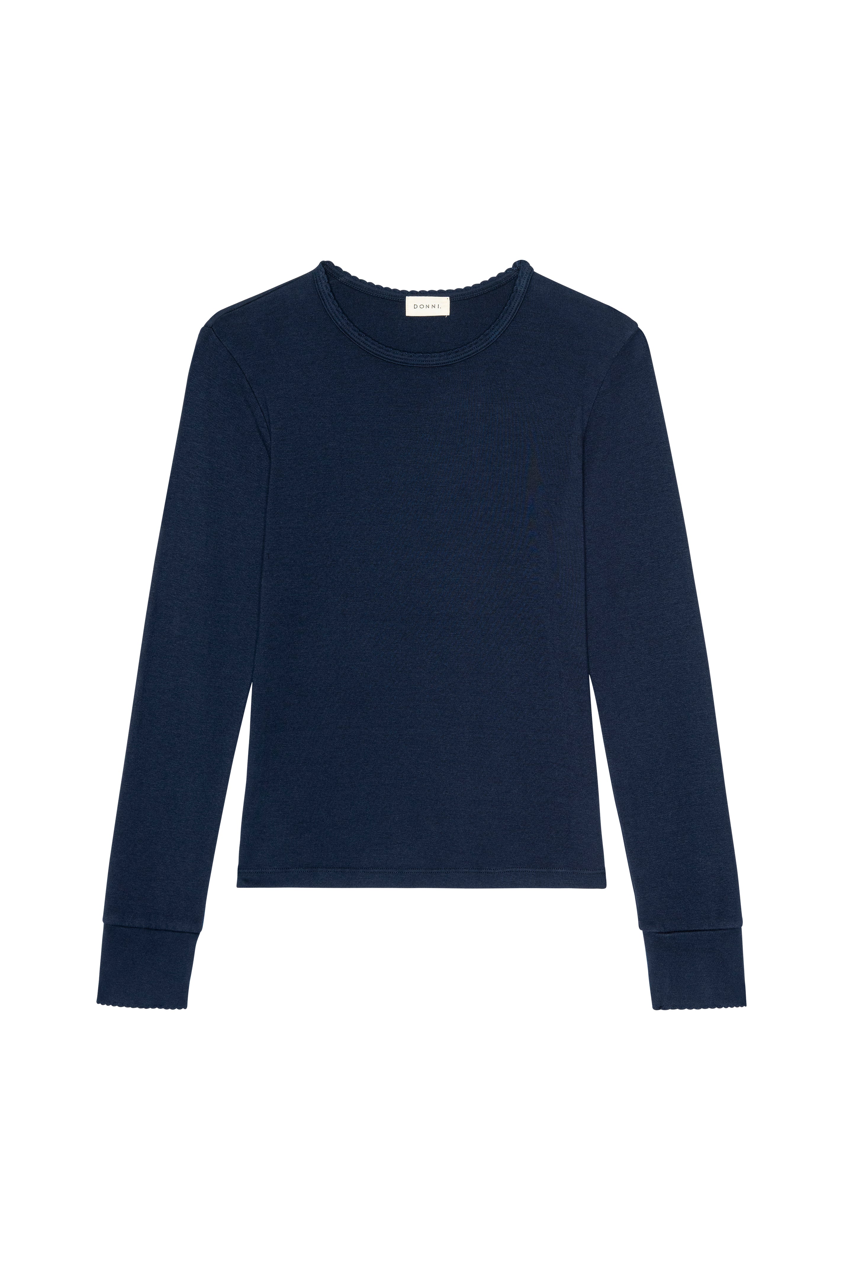 The Baby Rib Scallop Long Sleeve