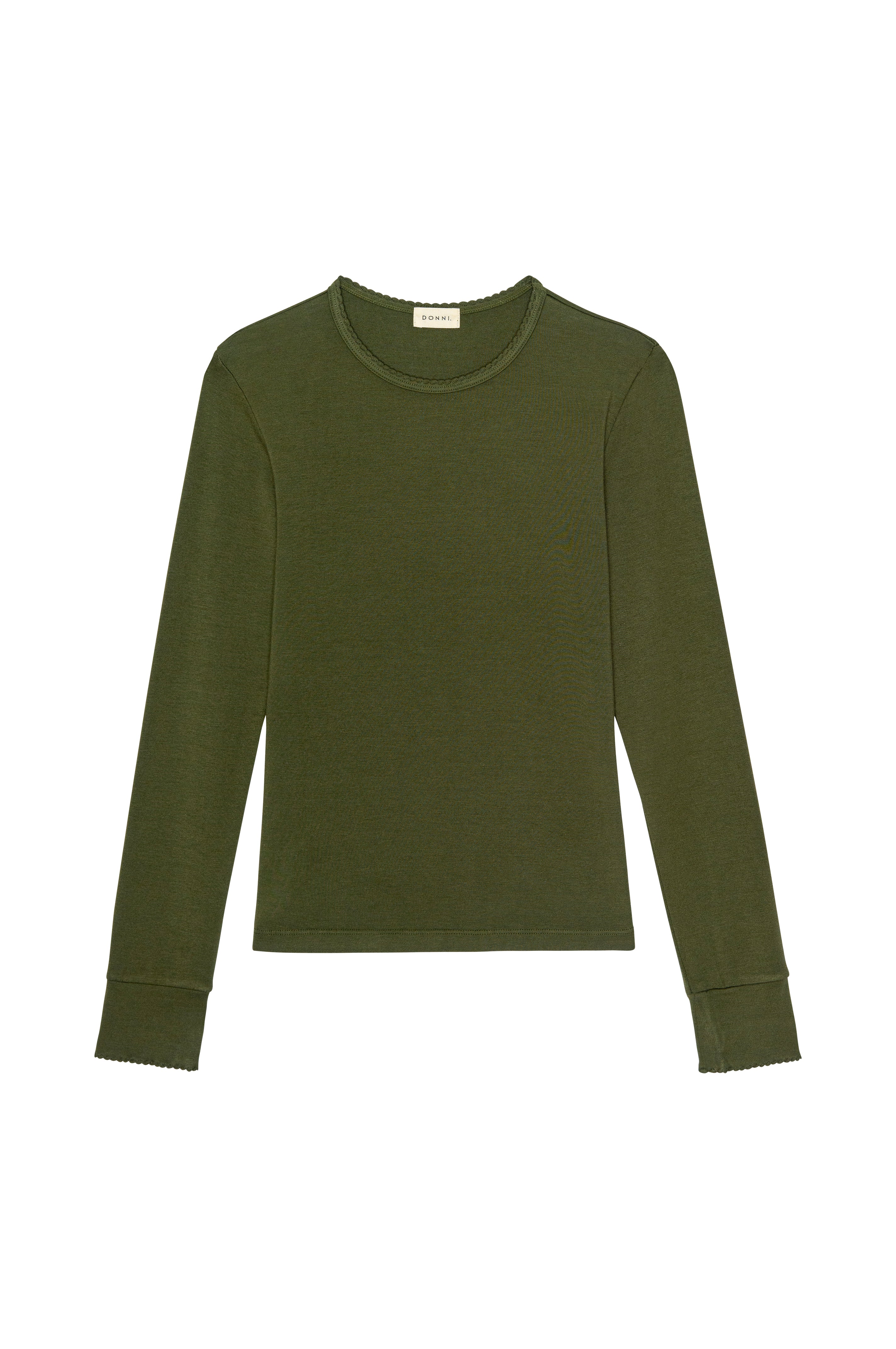 The Baby Rib Scallop Long Sleeve