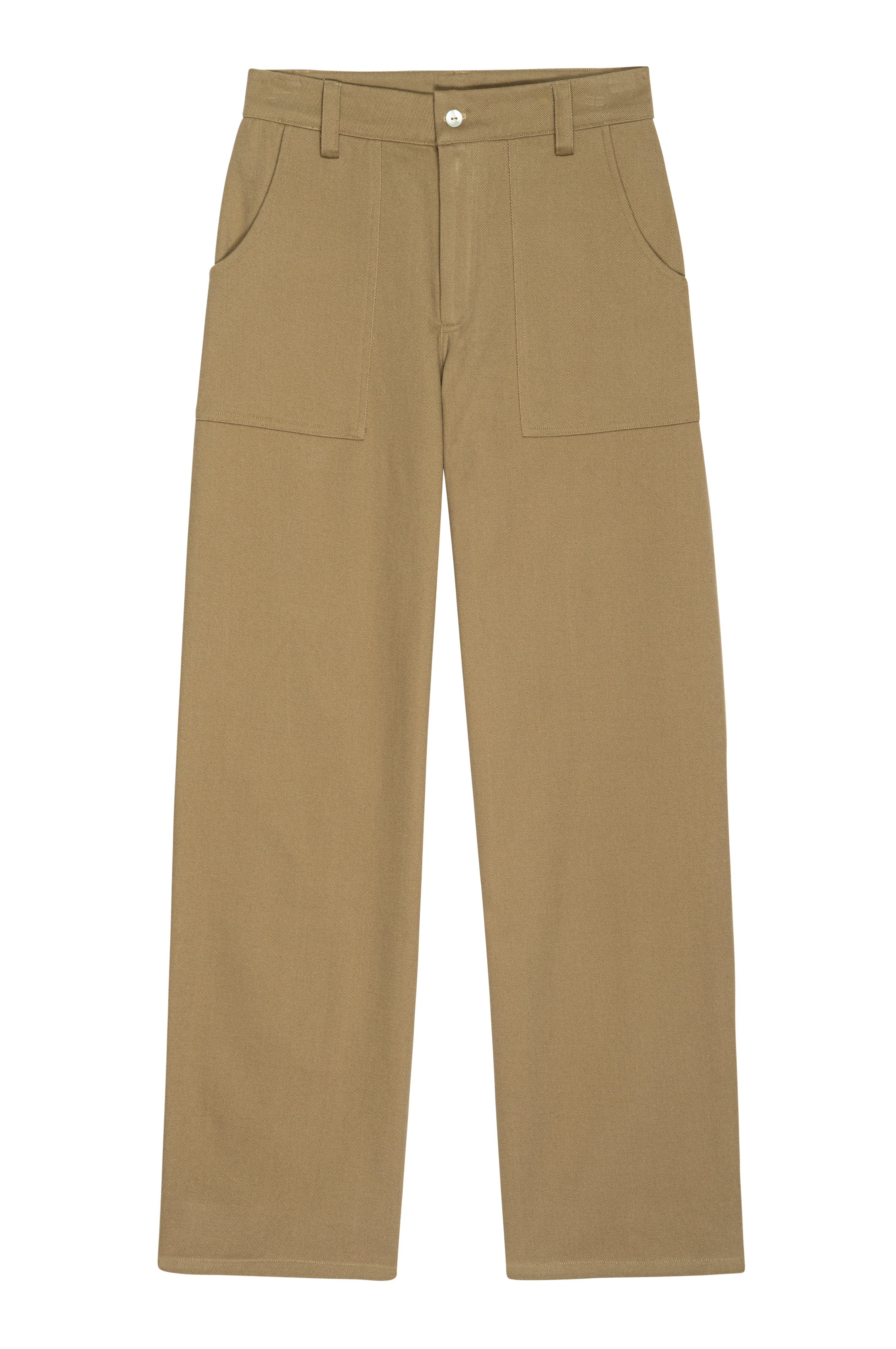 Khaki pants on a white background