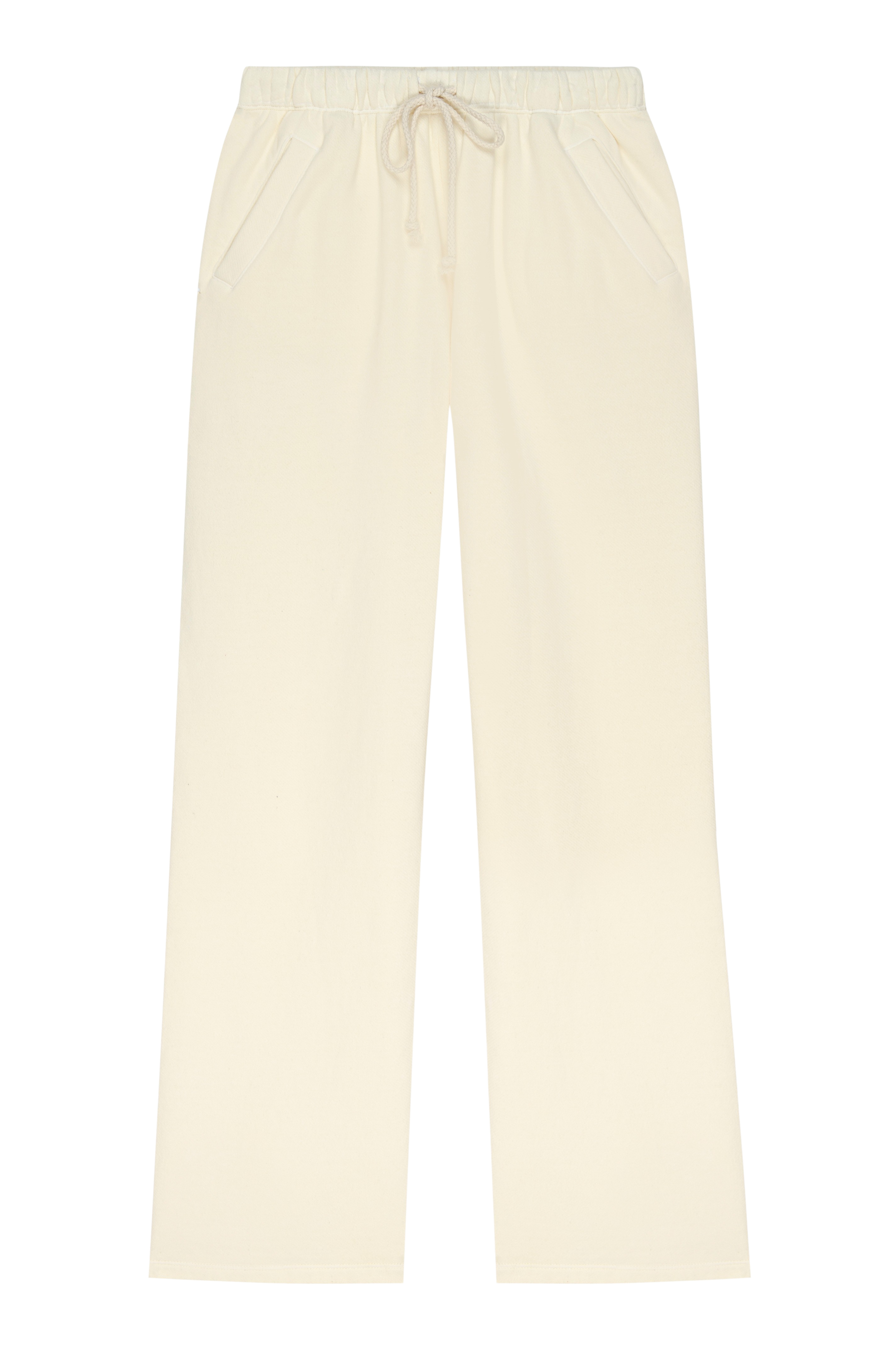 The Eco-Fleece Wide Leg Sweatpants Creme.