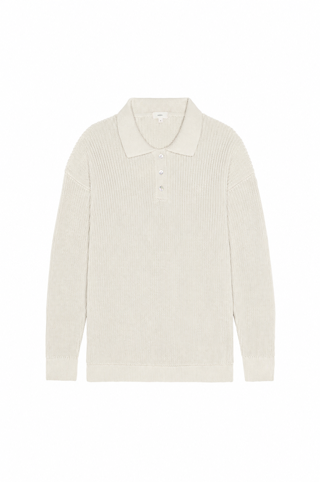 The Heavy Cotton Knit Polo Creme