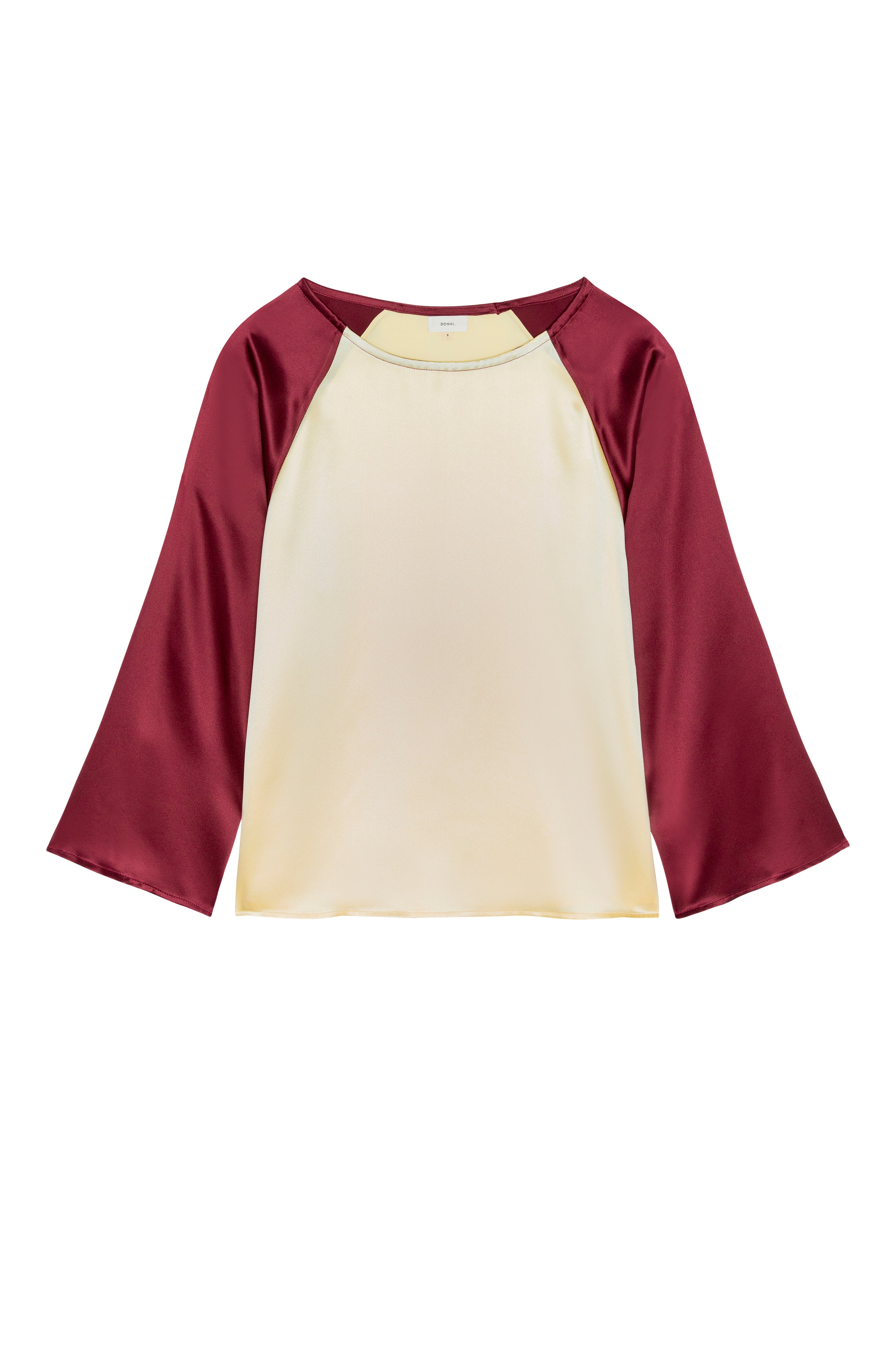 The Silk Baseball Tee Butter Oxblood