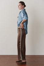The Silk Lace Stripe Crop Pant