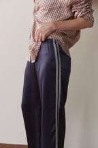 The Silk Lace Stripe Crop Pant