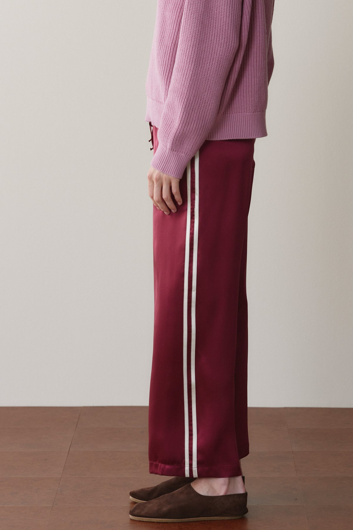 The Silk Stripe Crop Pant