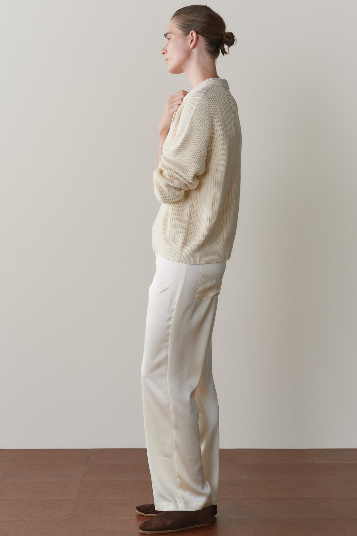 The Silk Stretch Board Pant Creme