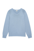The Cotton Knit V-Neck Sweater Cornflower.