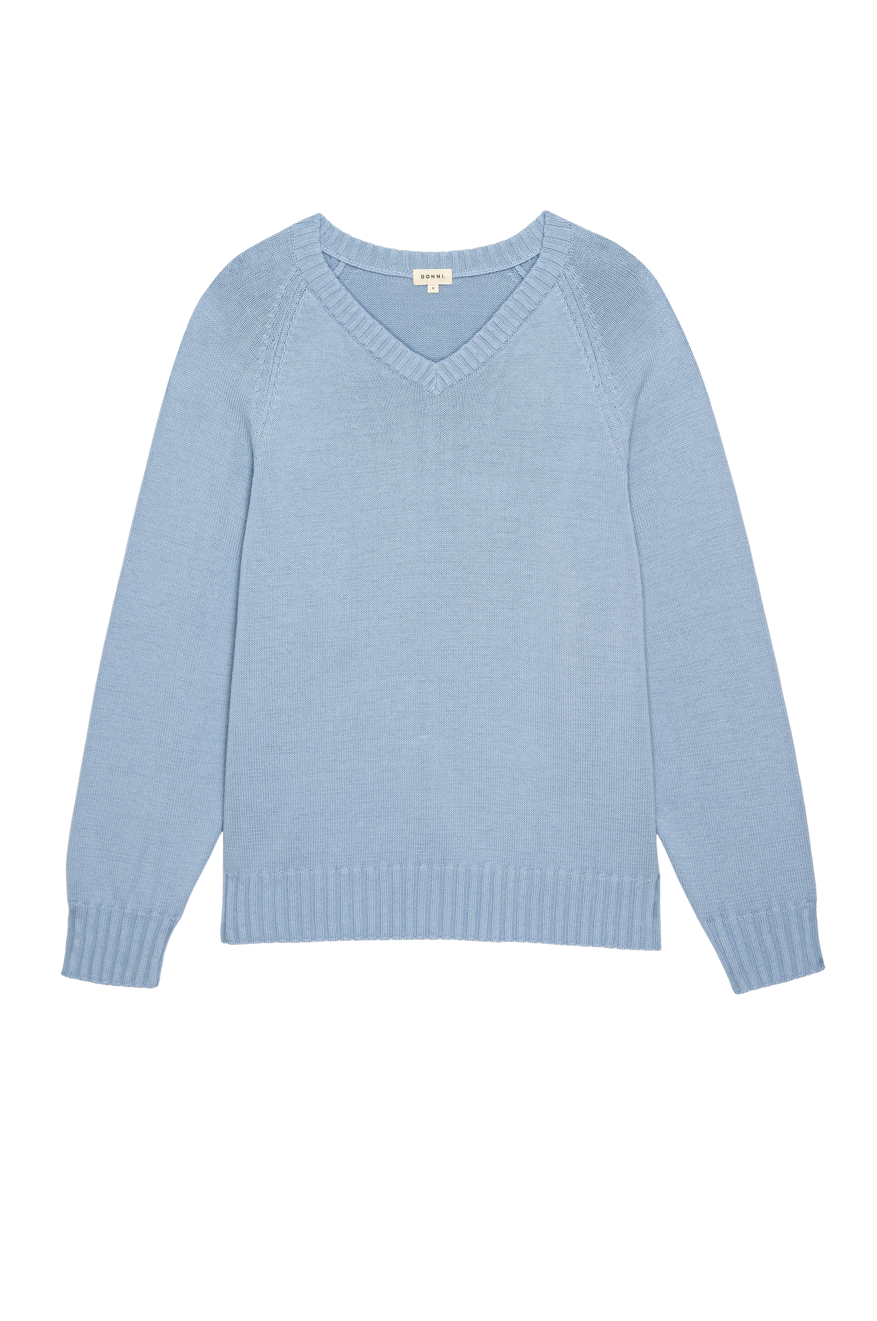 The Cotton Knit V-Neck Sweater Cornflower.